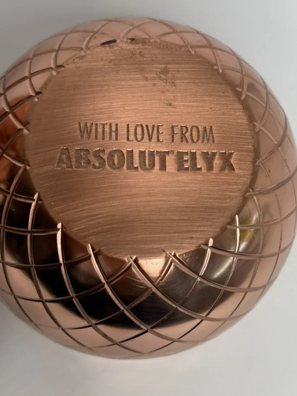Absolut Elyx Copper Pineapple – Luxe Bar Cart Décor (No Inner Cup)